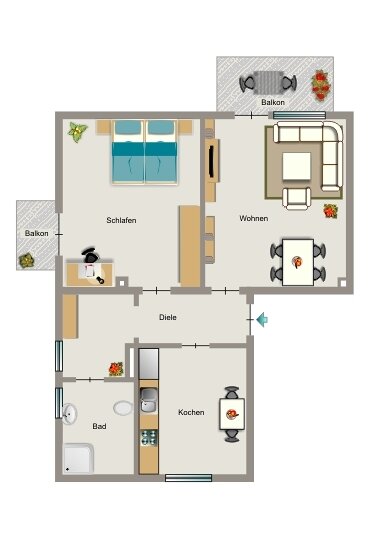 Wohnung zur Miete 454 € 2,5 Zimmer 51,6 m² 1. Geschoss frei ab 01.10.2024 Hügelstraße 10 Alstedde Lünen 44534