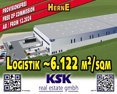 Lagerhalle zur Miete Provisionsfrei 6.122 m² Lagerfläche teilbar von 6.122 m² bis 12.244 m² Sodingen - Süd Herne 44628