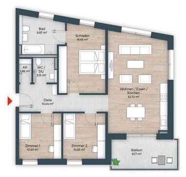 Wohnung zum Kauf Provisionsfrei 889.950 € 4 Zimmer 101 m² 1. Geschoss Großreuther Straße 165 Marienberg Nürnberg 90425