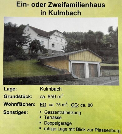 Haus zum Kauf provisionsfrei 480.000 € 7 Zimmer 155 m² 850 m² Grundstück Kulmbach Kulmbach 95326