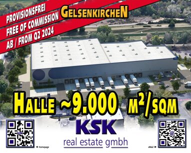 Lagerhalle zur Miete Provisionsfrei 9.000 m² Lagerfläche teilbar von 2.500 m² bis 9.000 m² Erle Gelsenkirchen 45891