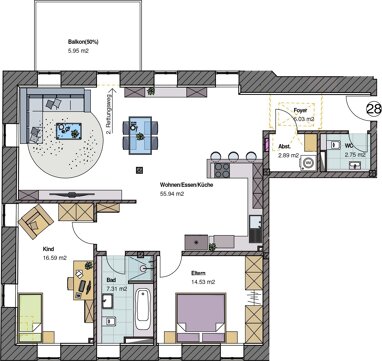 Wohnung zum Kauf Provisionsfrei 502.000 € 3 Zimmer Landfriedstraße 27 Dielheim Dielheim 69234