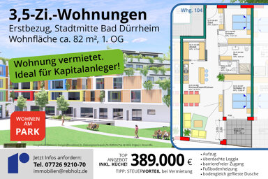 Wohnung zum Kauf provisionsfrei 395.000 € 3,5 Zimmer 82 m² 1. Geschoss Hofstraße 3 Bad Dürrheim Bad Dürrheim 78073