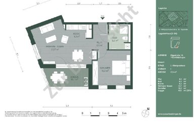 Wohnung zur Miete 960 € 2 Zimmer 57,4 m² 2. Geschoss frei ab sofort Olgastr 14 Unterstadt / Galgenberg Böblingen 71032