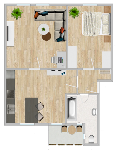Wohnung zur Miete 320 € 2 Zimmer 53 m² Wilhelm-Weber-Hof 2 Stadtmitte Nord Gera 07546