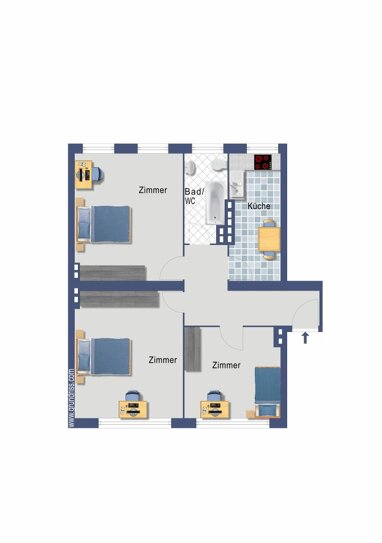 Wohnung zum Kauf Provisionsfrei 238.900 € 3 Zimmer 77,8 m² Ollenhauerstraße 86 Reinickendorf Berlin 13403
