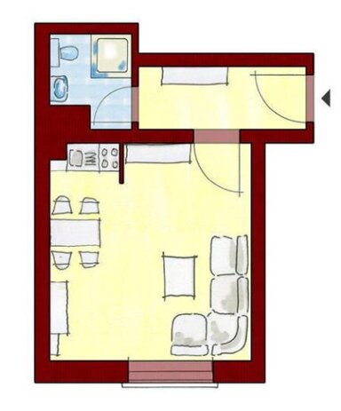 Wohnung zur Miete 650 € 1 Zimmer 25 m² Ellerstr. 204 Oberbilk Düsseldorf 40227