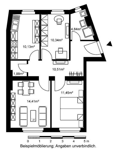 Wohnung zur Miete 629 € 3 Zimmer 63 m² 2. Geschoss frei ab sofort Schulberg 27 Bergkirchenviertel Wiesbaden 65183