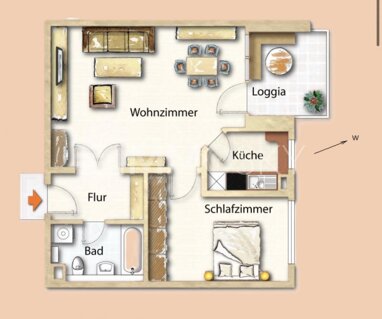 Wohnung zum Kauf 219.000 € 2 Zimmer 59 m² 2. Geschoss Langenhagen - Mitte Langenhagen 30853
