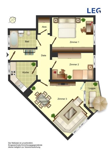 Wohnung zur Miete 470 € 3,5 Zimmer 69,7 m² 3. Geschoss Harkortstraße 6 Unna - Mitte Unna 59423