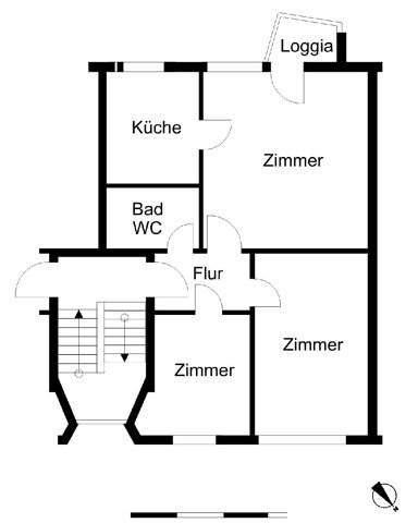 Wohnung zur Miete 327 € 3 Zimmer 54,2 m² 1. Geschoss frei ab 01.01.2025 Am Oberhamm 128 C Geestemünde - Süd Bremerhaven 27570