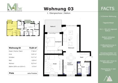 Wohnung zum Kauf provisionsfrei 410.000 € 3 Zimmer 73,6 m² 1. Geschoss Mannlehenweg 26 Schulzentrum Starkenfeld Bamberg 96050