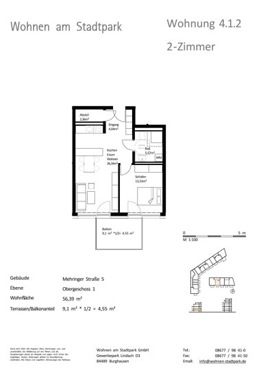 Wohnung zum Kauf provisionsfrei als Kapitalanlage geeignet 320.000 € 2 Zimmer 56,4 m² Mehringer Straße 3 Burghausen Burghausen 84489