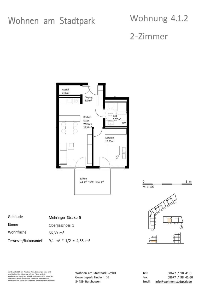 Wohnung zum Kauf provisionsfrei als Kapitalanlage geeignet 320.000 € 2 Zimmer 56,4 m² Mehringer Straße 3 Burghausen Burghausen 84489