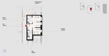 Wohnung zur Miete 602 € 1 Zimmer 38 m² 3. Geschoss Spitalstraße 8 Neckarsulm Neckarsulm 74172
