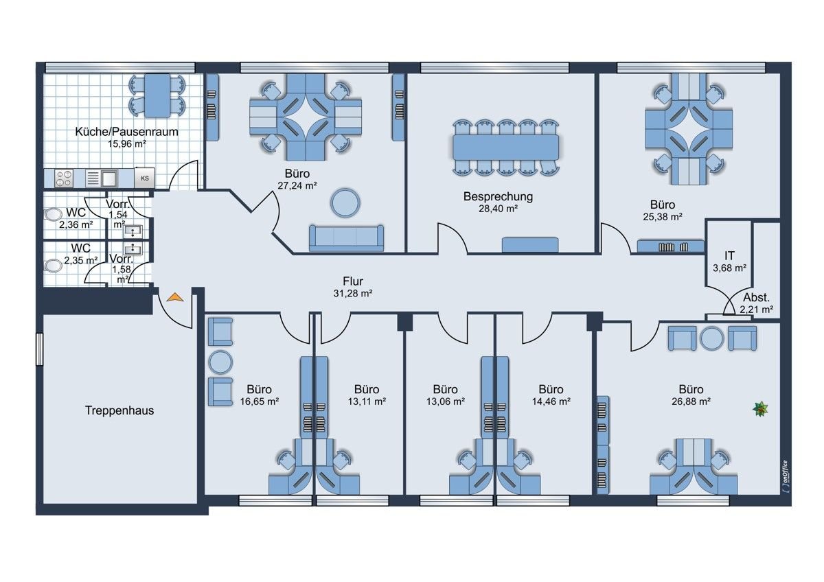 Praxisfläche zur Miete 11,35 € 8 Zimmer 235,9 m²<br/>Bürofläche Walle Bremen 28219