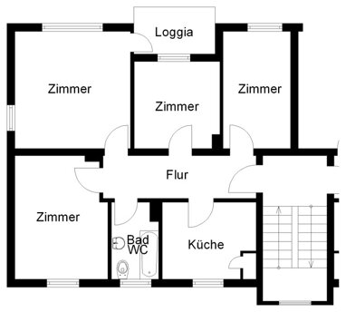 Wohnung zur Miete 754,85 € 4 Zimmer 79,7 m² 2. Geschoss Hollenbergstr. 4 Schölerberg 144 Osnabrück 49082