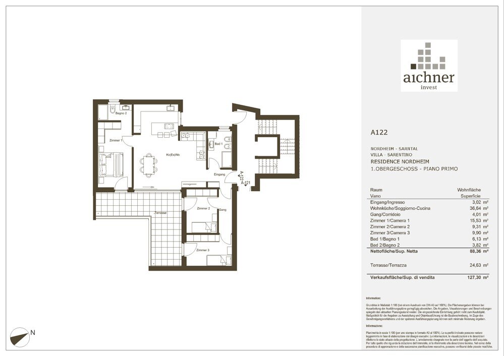 Wohnung zum Kauf 4 Zimmer 88,4 m² Nordheim 38 Sarentino 39058