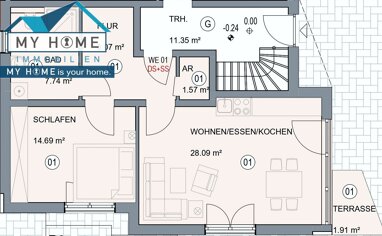Terrassenwohnung zum Kauf 249.000 € 2 Zimmer 60 m² Mertesdorf 54318
