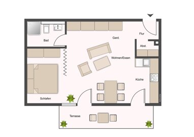Wohnung zur Miete 310 € 1 Zimmer 45,7 m² Erdgeschoss Wahlbezirk 21 Suhl 98527