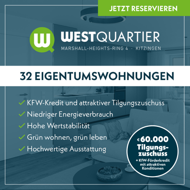 Wohnung zum Kauf Provisionsfrei 259.500 € 2 Zimmer 58 m² 1. Geschoss Marshall-Heights-Ring 4 Kitzingen Kitzingen 97318