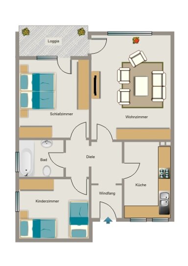 Wohnung zur Miete 536 € 3,5 Zimmer 65,6 m² 4. Geschoss Böcklinstraße 3 Osterfeld Lünen 44532