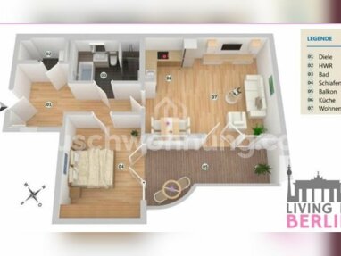 Wohnung zur Miete 1.000 € 2 Zimmer 80 m² 3. Geschoss Südliche Innenstadt Potsdam 14473