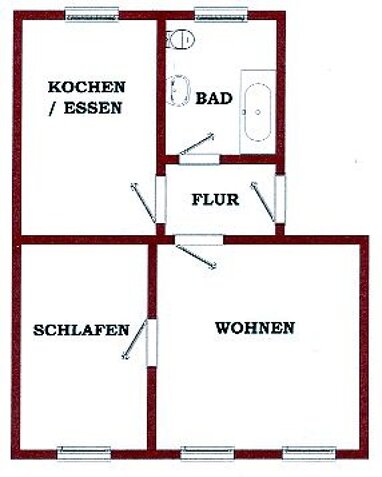 Wohnung zur Miete 220 € 2 Zimmer 44 m² 1. Geschoss Paditzer-Str. 49 Südvorstadt Altenburg 04600