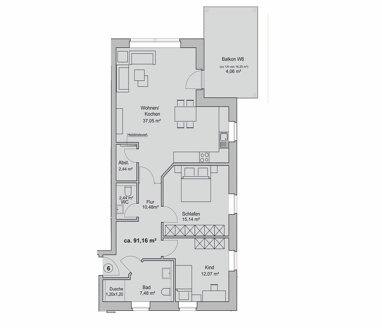 Wohnung zum Kauf 408.000 € 3 Zimmer 91,2 m² 1. Geschoss Westerkappeln Westerkappeln 49492