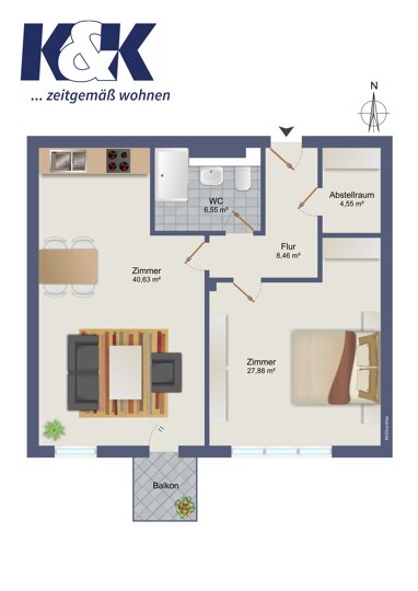 Apartment zur Miete 1.319,50 € 2 Zimmer 91 m² 1. Geschoss Gehlsdorf Rostock 18147