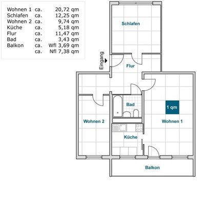 Wohnung zur Miete nur mit Wohnberechtigungsschein 448 € 3 Zimmer 64,3 m² 4. Geschoss frei ab 15.02.2025 Reichenauer Weg 12 Seidnitz-Nord (Löwenhainer Str.) Dresden 01279