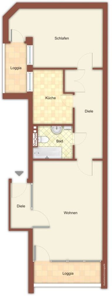 Wohnung zur Miete nur mit Wohnberechtigungsschein 271,57 € 2 Zimmer 66 m² 2. Geschoss Korschenbroicher Straße 154 Hardterbroich - Pesch Mönchengladbach 41065