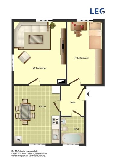 Wohnung zur Miete 339 € 2 Zimmer 39,6 m² EG frei ab 01.05.2025 Bachstraße 19 Unna Unna 59423