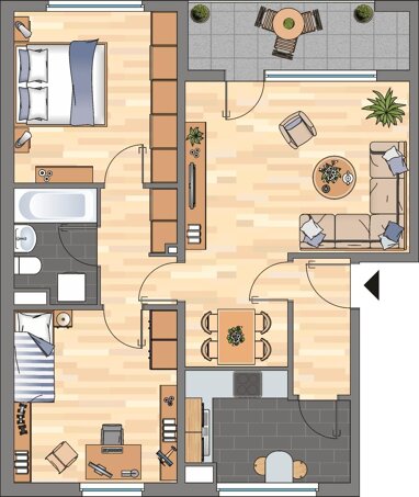 Wohnung zur Miete 545 € 3 Zimmer 70,5 m² 2. Geschoss Über dem Wechsel 10 Vorsfelde Wolfsburg 38448