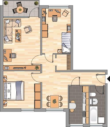 Wohnung zur Miete 519 € 3 Zimmer 76,9 m² 3. Geschoss Lange Weihe 102 Laatzen - Mitte III Laatzen 30880