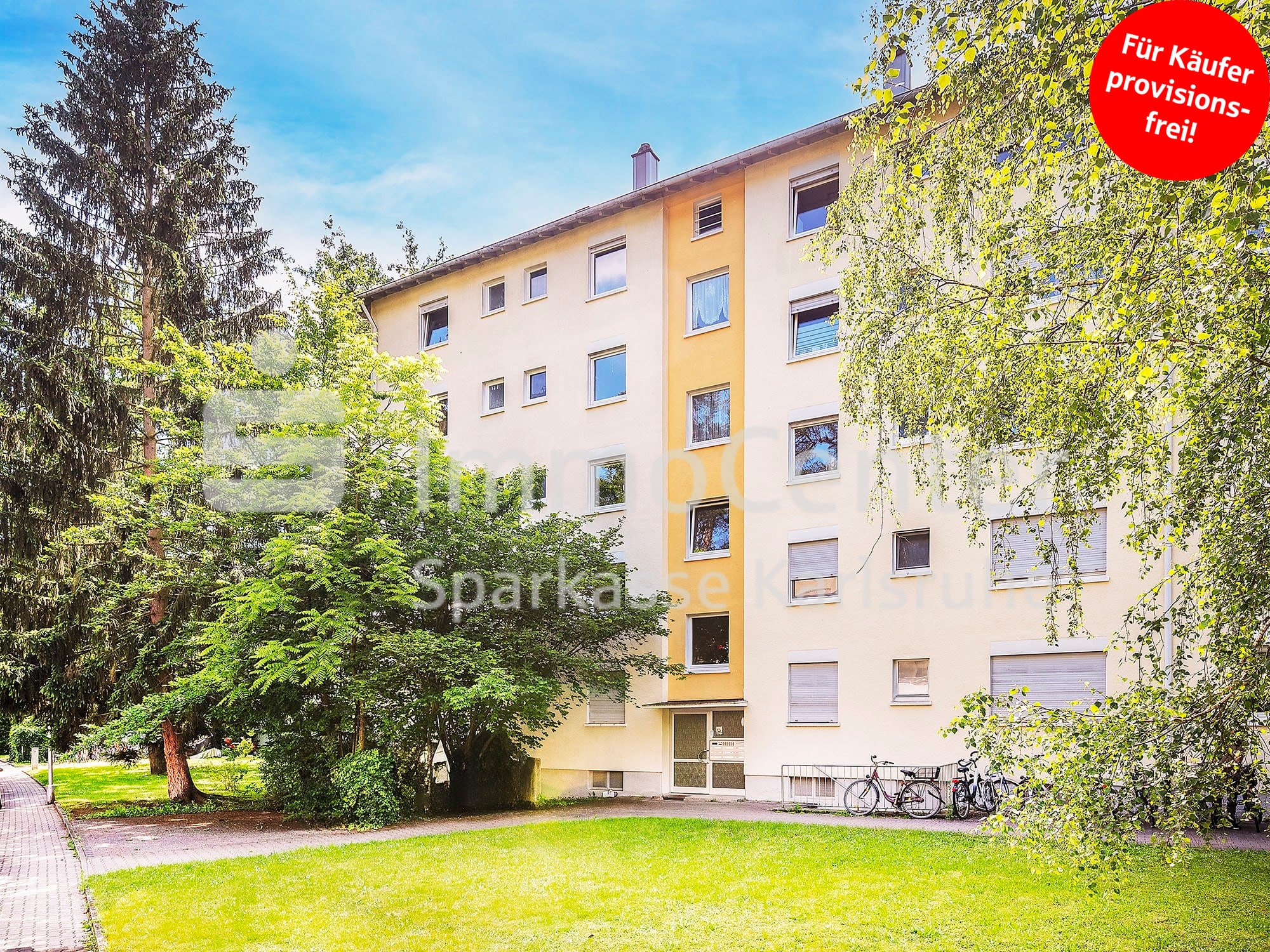 Wohnung zum Kauf Provisionsfrei 365.000 € 4 Zimmer 94 m²<br/>Wohnfläche 3. Stock<br/>Geschoss Nordstadt - Hardtwaldsiedlung Karlsruhe 76133