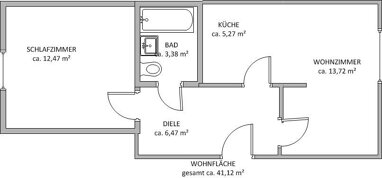 Wohnung zur Miete 259,10 € 2 Zimmer 41,1 m² Erdgeschoss Ring der Bauarbeiter 52 Wolfen Bitterfeld-Wolfen 06766