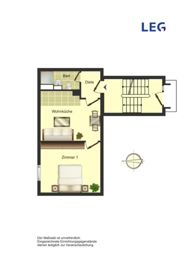 Wohnung zur Miete 319 € 2 Zimmer 32,8 m² 1. Geschoss Feldstraße 8 Rünthe Bergkamen 59192