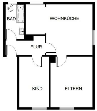 Wohnung zur Miete 399 € 3 Zimmer 50,2 m² 1. Geschoss frei ab 16.04.2025 Landwehrstraße 27 Mitte Bergkamen 59192