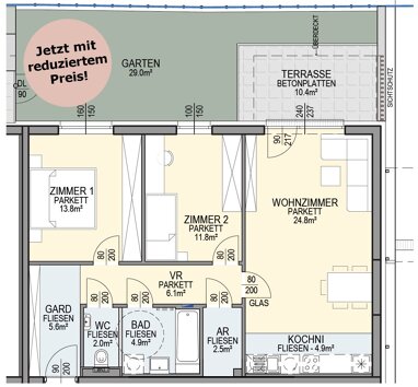 Wohnung zum Kauf 356.250 € 3 Zimmer 76,4 m² EG Deutsch-Wagram 2232