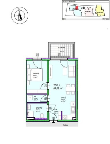 Wohnung zum Kauf 228.298,64 € 2 Zimmer 45,5 m² Groß-Enzersdorf 2301