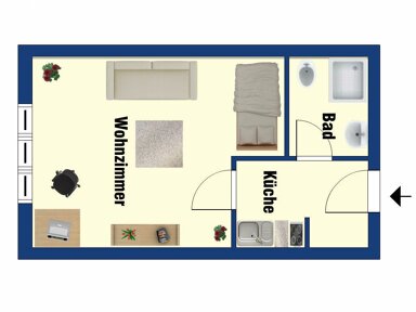 Studio zur Miete 370 € 1 Zimmer 26,7 m² 2. Geschoss frei ab sofort Innenstadt Fulda 36037