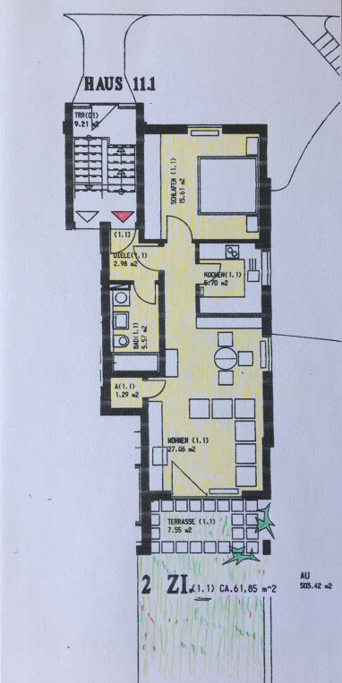 Terrassenwohnung zur Miete 590 € 2 Zimmer 61,7 m² Klippeneckstraße 11.1 Tuttlingen Tuttlingen 78532