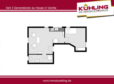 Wohnung zur Miete 450 € 2 Zimmer 35 m² frei ab sofort Stadtkern Vechta 49377