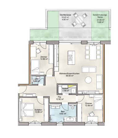 Penthouse zum Kauf Provisionsfrei 609.000 € 4 Zimmer 113,3 m² Binzen 79589