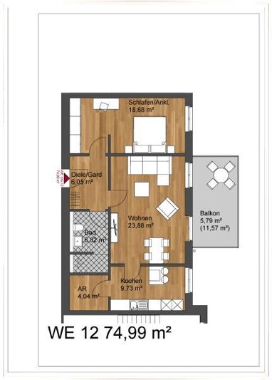 Wohnung zur Miete 795 € 2 Zimmer 75 m² 1. Geschoss frei ab 01.10.2024 Soest Soest 59494