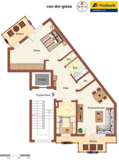 Wohnung zur Miete 548 € 2 Zimmer 58 m² Stadtkern - Ost Düren 52351