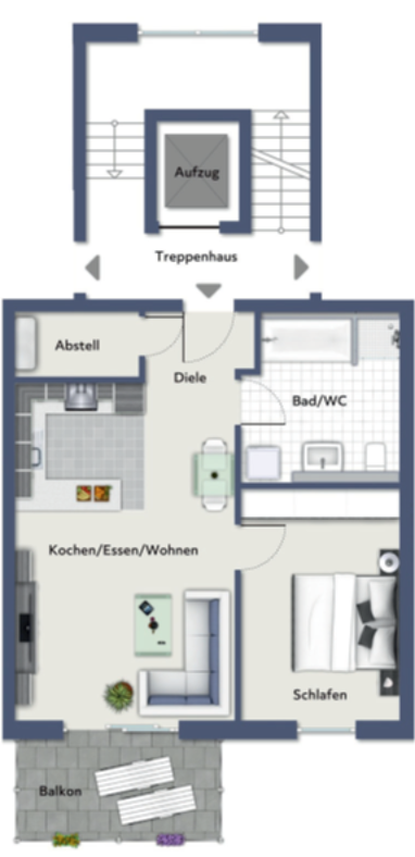 Wohnung zum Kauf 385.000 € 2 Zimmer 60,7 m² Veillodter Straße 22-24 Pirckheimerstraße Nürnberg 90409