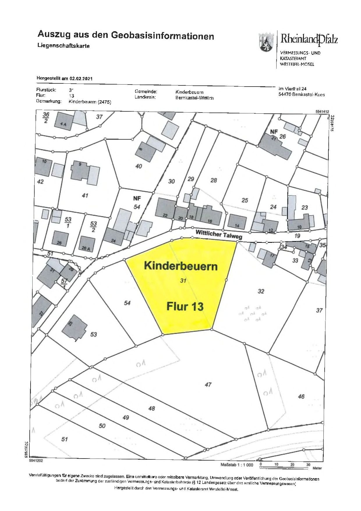 Grundstück zum Kauf Provisionsfrei 45.000 € 924 m²<br/>Grundstück Kinderbeuern Kinderbeuern 54538
