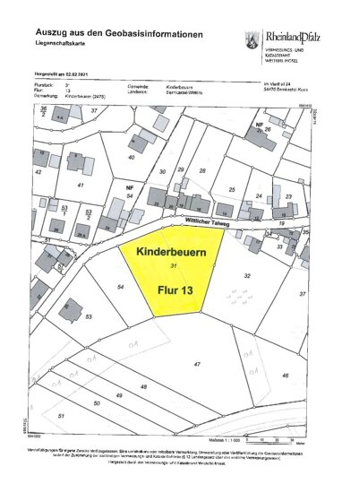 Grundstück zum Kauf Provisionsfrei 45.000 € 924 m² Grundstück Kinderbeuern Kinderbeuern 54538
